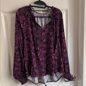 Democracy Purple Floral Blouse